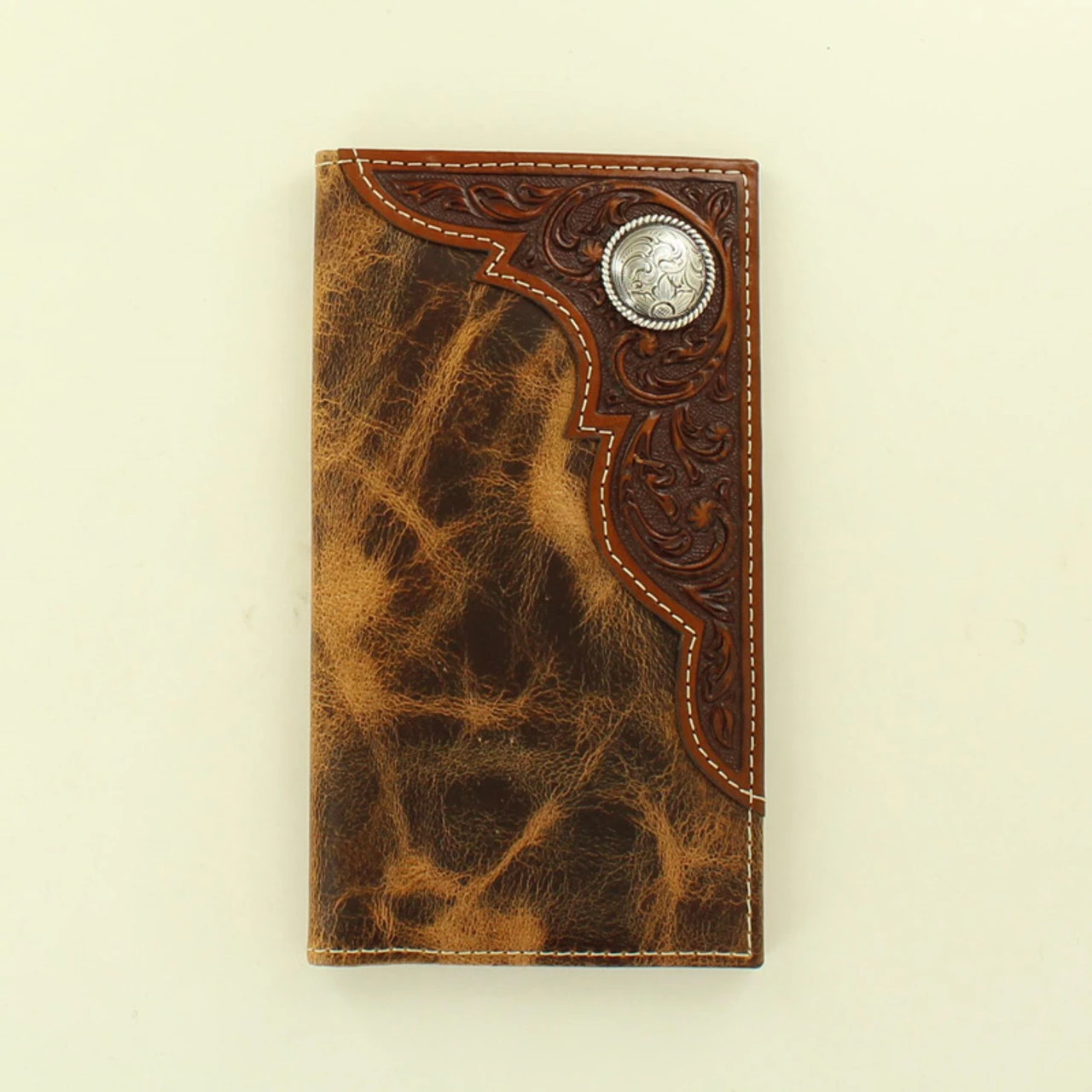 Ariat Distressed Tan Leather Rodeo Wallet 1 Ariat Distressed Tan Leather Rodeo Wallet