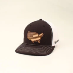 Ariat Mens Black With USA Flag Patch Cap