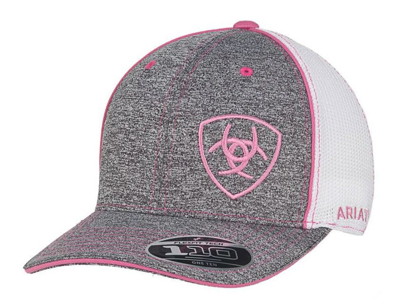 Ariat Womens Grey & Pink 110 FlexFit Ball Cap 1 Ariat Womens Grey & Pink 110 FlexFit Ball Cap