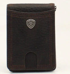 Ariat Mens Rowdy Brown BiFold Money Clip