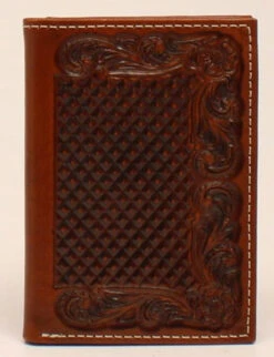 Ariat Embossed Basketweave & Floral Tri-Fold Wallet