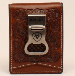 Ariat Embossed Basketweave & Floral Bi-Fold Wallet