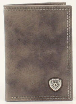 Ariat Grey Shield Concho Tri-Fold Wallet