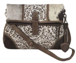 Ariat Phoenix Leather Calf Hair Crossbody Purse
