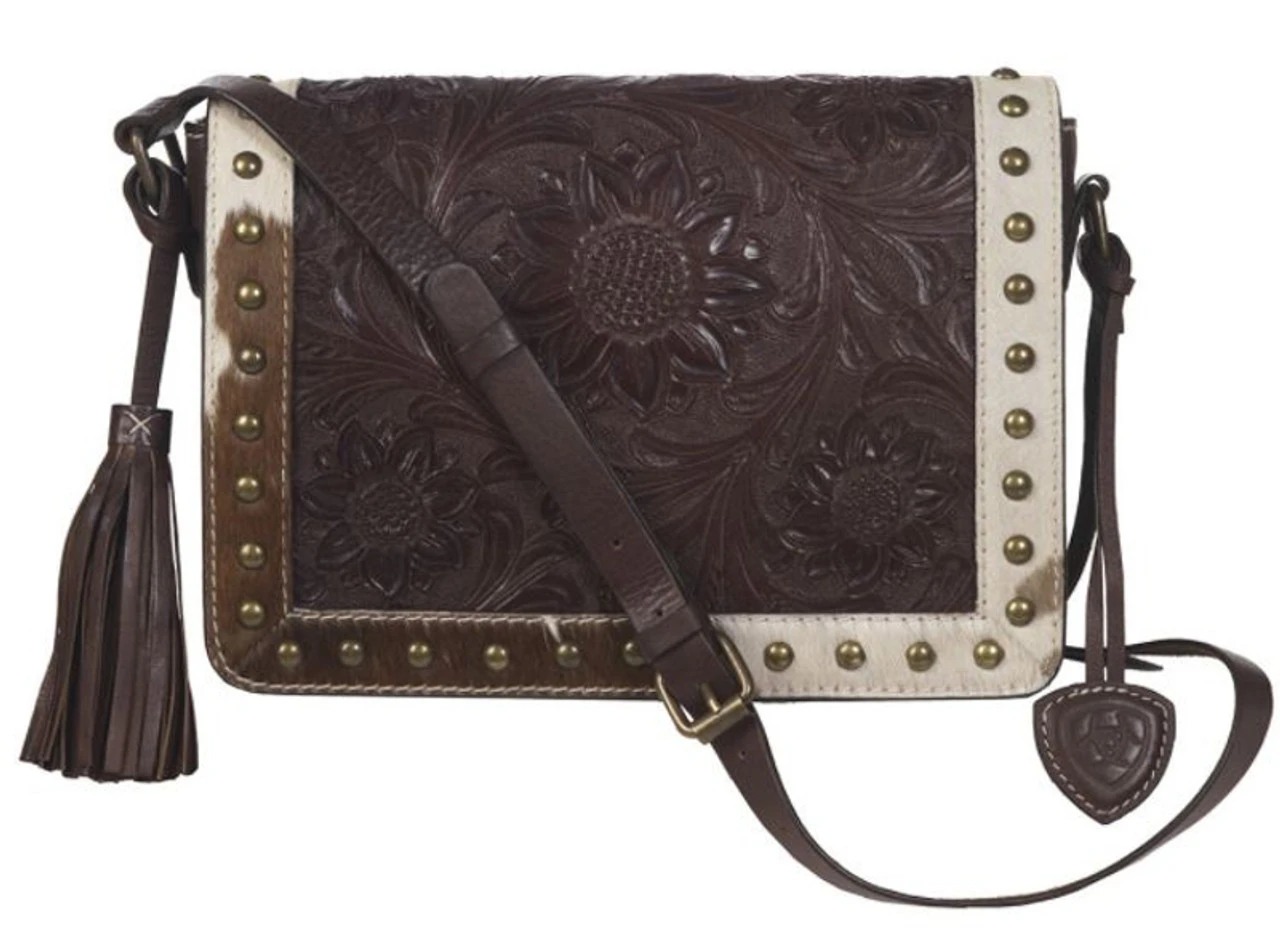 Ariat Alexandria Embossed Sunflower Crossbody Purse 1 Ariat Alexandria Embossed Sunflower Crossbody Purse