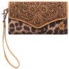 Ariat Leopard Leather Clutch Wallet