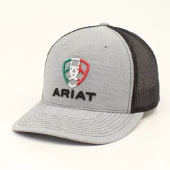 Ariat Mens R112 Grey W/Black Mesh Ball Cap