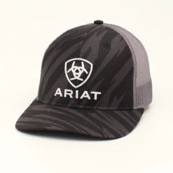 Ariat Mens R112 Black W/Grey Mesh Ball Cap