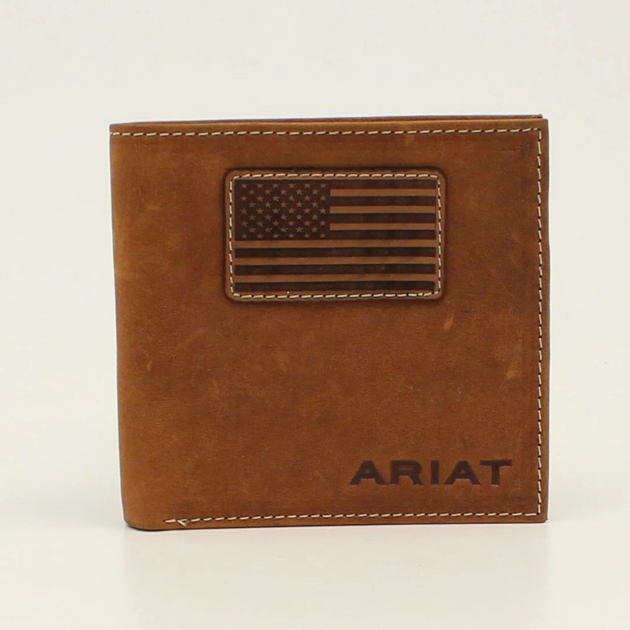 Ariat Mens Medium Brown American Flag Bi-Fold Wallet 2 Ariat Mens Medium Brown American Flag Bi-Fold Wallet - Image 2