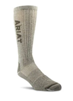 Ariat Unisex Lightweight Merino Wool Olive Work Socks - 2pk