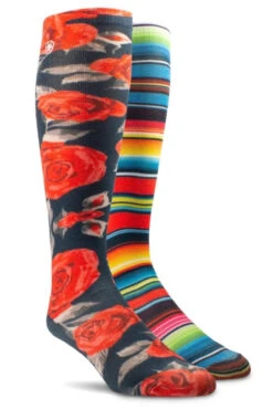 Ariat Womens Western Beauty Knee High Socks - 2 Pack