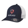Ariat Mens Navy With Flag Shield Ball Cap