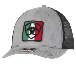 Ariat Grey/Black Cap W/Mexico Flag Shield