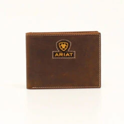 Ariat Mens Brown Logo Passcase Bi-Fold Wallet