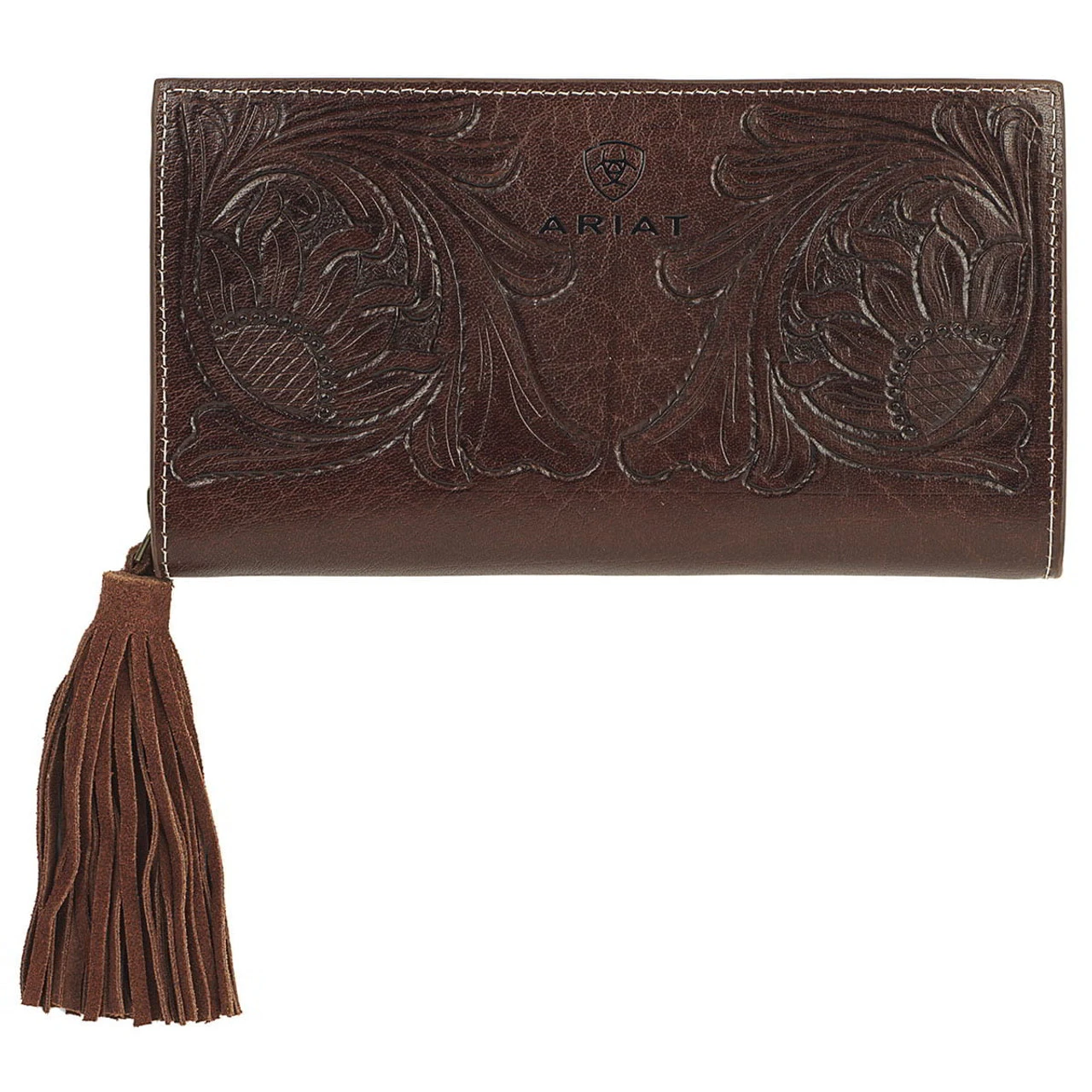 Ariat Victoria Collection Floral Tooled Genuine Leather Clutch Wallet 1 Ariat Victoria Collection Floral Tooled Genuine Leather Clutch Wallet