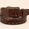 Ariat Ladies Copper Buckle Brown Leather Belt- Medium