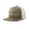 Ariat Mens Dark Green FlexFit 110 With Tan Mesh Back 6 Panel Cap