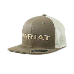 Ariat Mens Dark Green FlexFit 110 With Tan Mesh Back 6 Panel Cap
