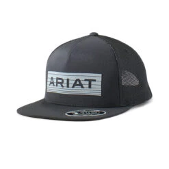 Ariat Mens Black FlexFit 110 6 Panel Cap With Black Mesh Back