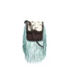 Ariat Womens Brown Conceal Carry Tote With Calf Hair And Turquoise Fringes