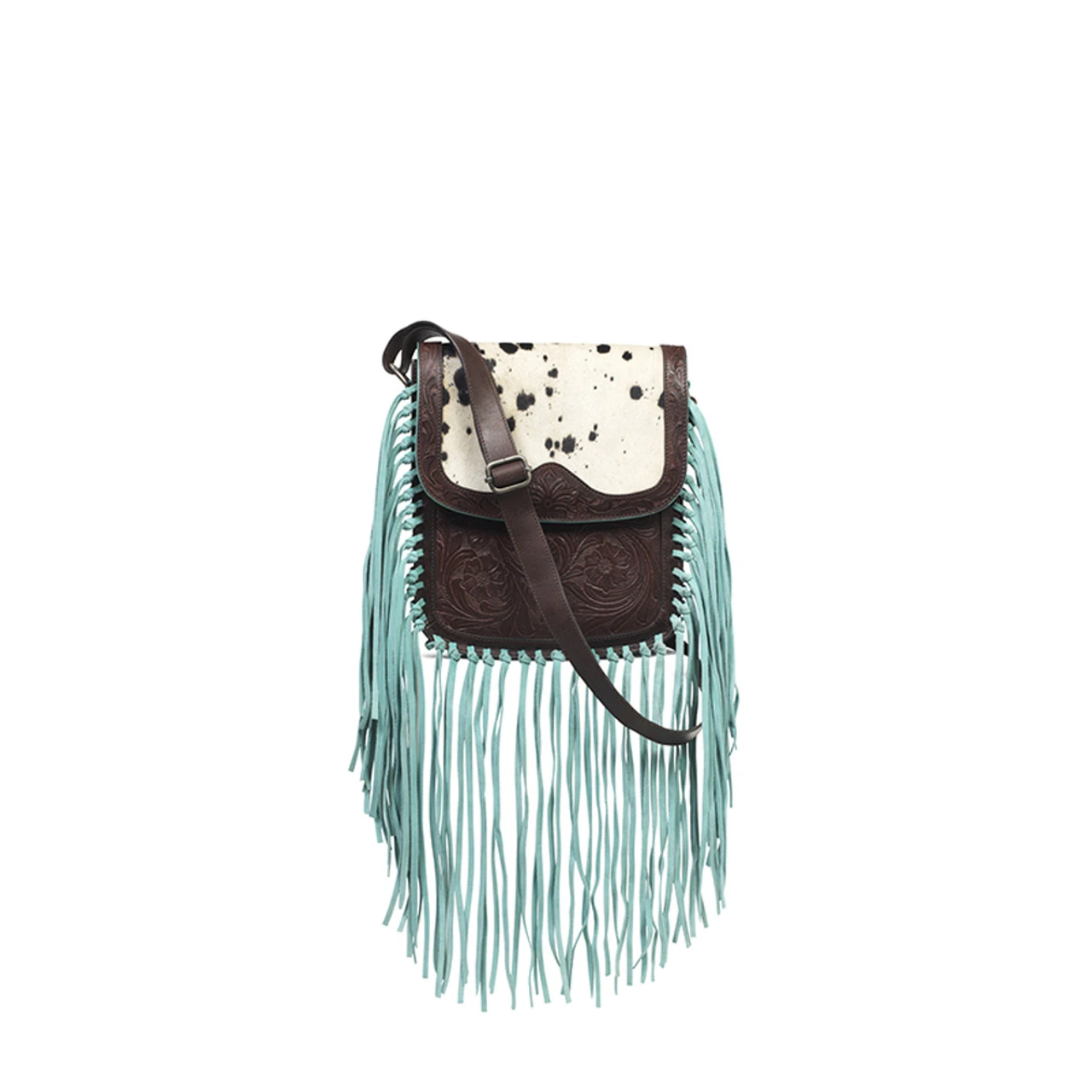 Ariat Womens Brown Conceal Carry Tote With Calf Hair And Turquoise Fringes 1 Ariat Womens Brown Conceal Carry Tote With Calf Hair And Turquoise Fringes