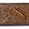 Ariat Floral Embossing Feather Design Men's Brown Trifold Wallet