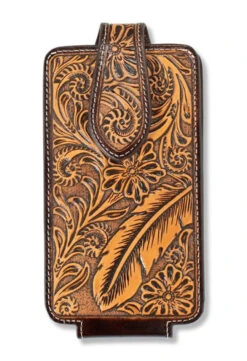 Ariat Brown Floral Leather Cell Phone Case