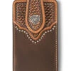 Ariat Basket Weave And Sunburst Brown Leather Cell Phone Case