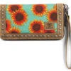 Ariat Women's Blue Sunflower Printed Clutch