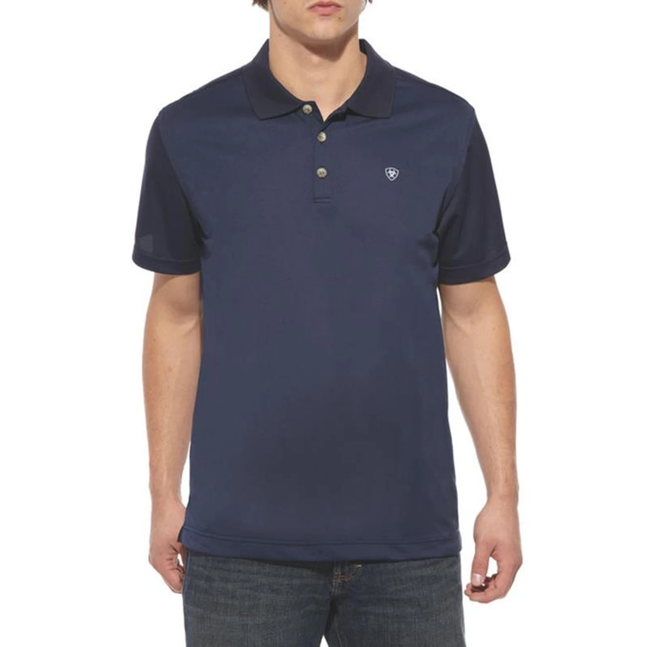 Ariat - Men's Solid TEK Short Sleeve Polo - Navy 2 Ariat - Men's Solid TEK Short Sleeve Polo - Navy - Image 2
