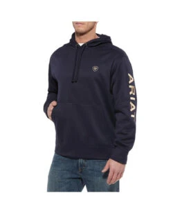 Ariat - Men's TEK Fleece Logo Pullover - Navy
