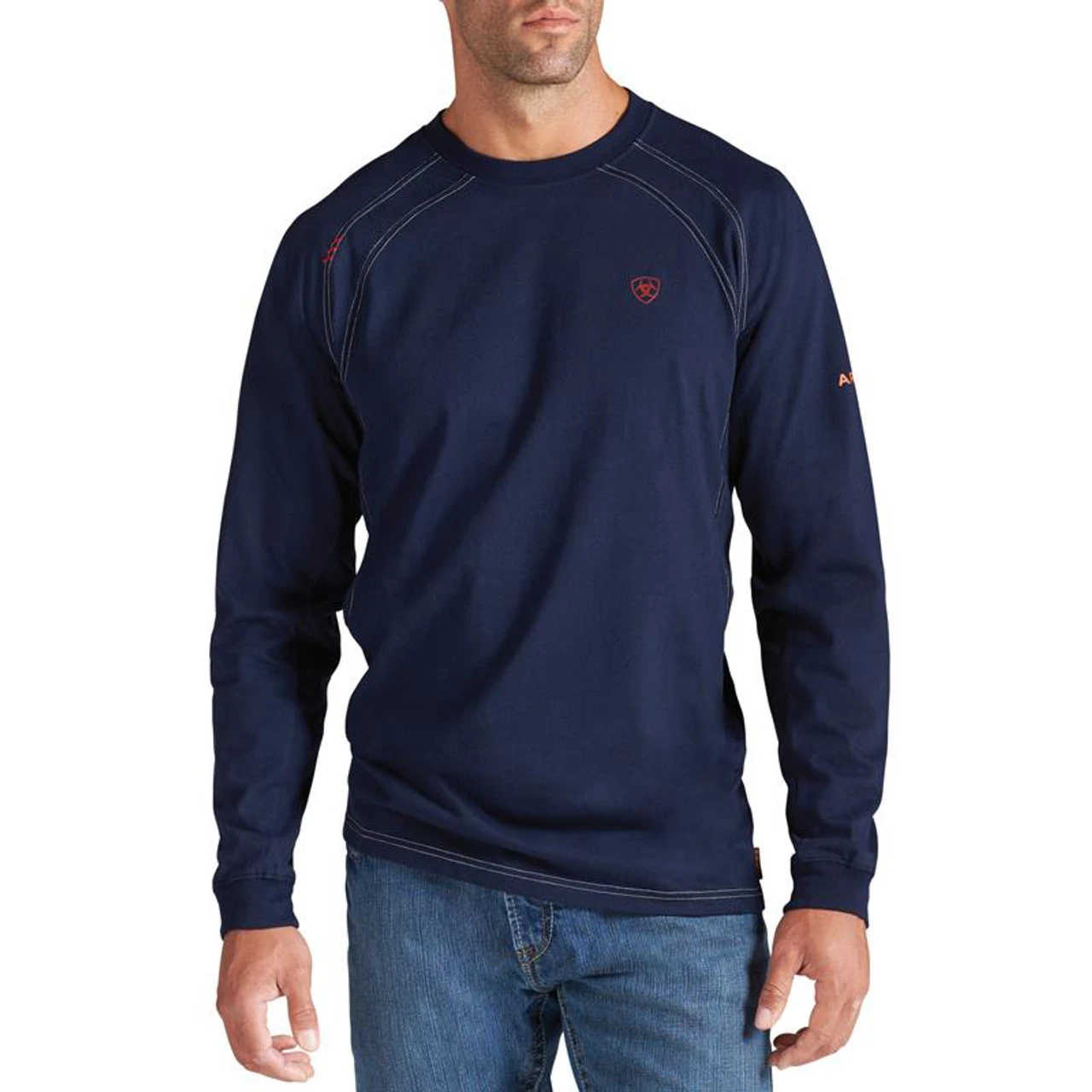 Ariat - Men's Long Sleeve FR Crew Shirt - Navy 2 Ariat - Men's Long Sleeve FR Crew Shirt - Navy - Image 2