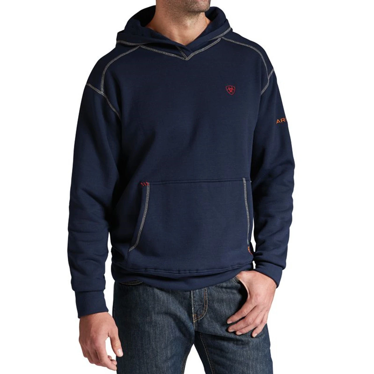 Ariat - Mens Navy Flame Resistant Polartec Hoodie 1 Ariat - Mens Navy Flame Resistant Polartec Hoodie