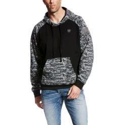 Ariat Mens Black Digital Camo Patriot Hoodie