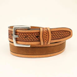 Ariat - Mens Embossed Basketweave With Contrast Stitching Belt