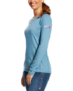 Ariat - Womens Blue Long Sleeve Flame Resistant Work Shirt