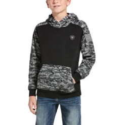 Ariat Boys Black Patriot Digital Camo Hoodie
