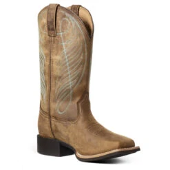 Ariat Womens Round Up Flutter Mahogany Square Toe Boots -Moda Mix Shop P2296560 02 78958.1630437107