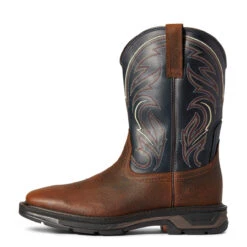 Ariat Mens Workhog XT Cottonwood Midlnight Blue Square Toe Work Boots -Moda Mix Shop P2390400 02 17998.1630438152