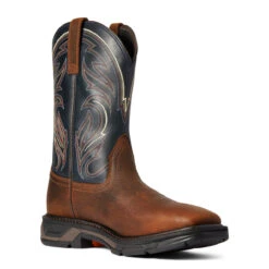 Ariat Mens Workhog XT Cottonwood Midlnight Blue Square Toe Work Boots -Moda Mix Shop P2390400 03 96997.1630438152