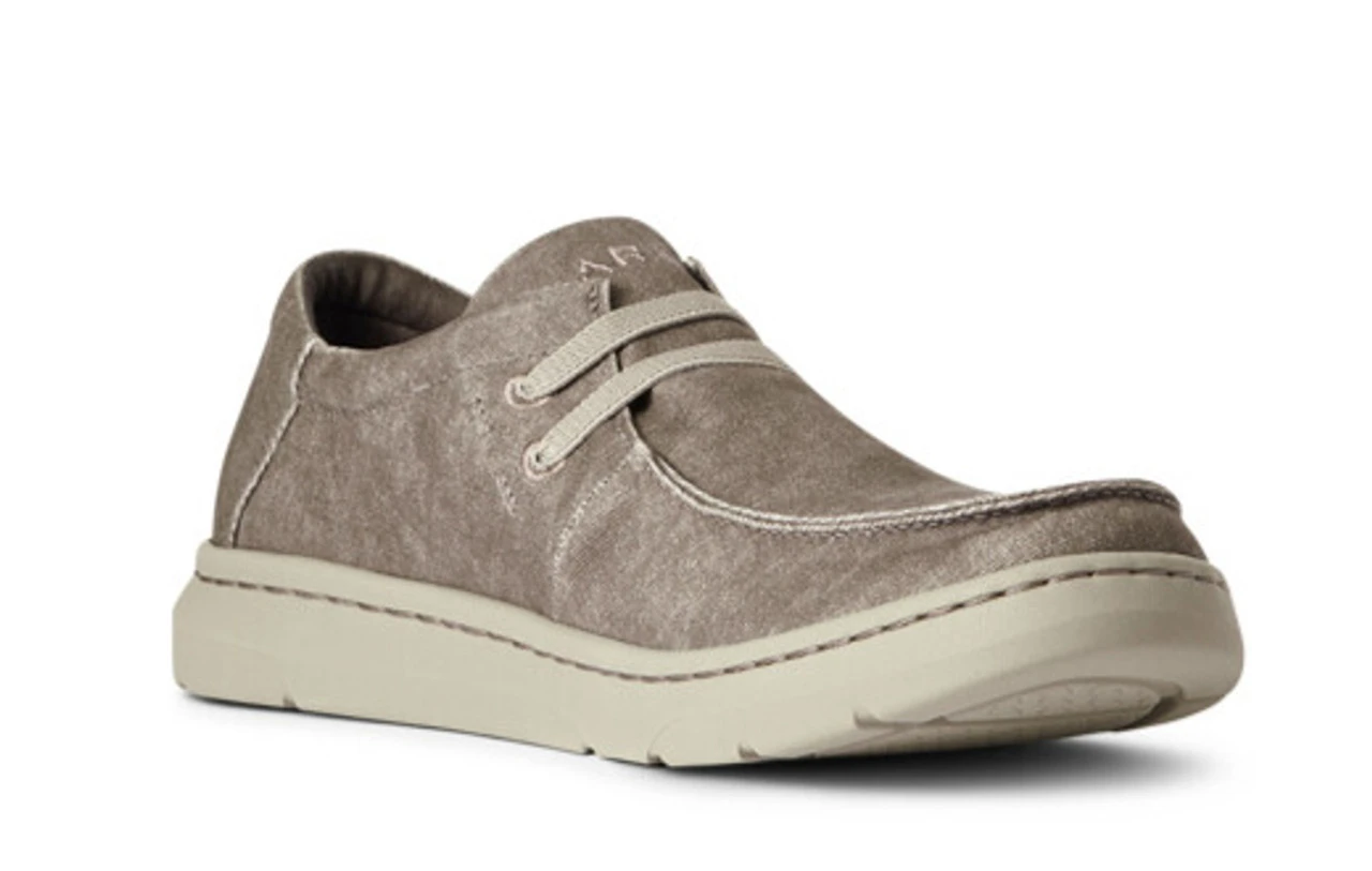 Ariat Mens Hilo Stretch Brown Canvas Slip On Shoe 2 Ariat Mens Hilo Stretch Brown Canvas Slip On Shoe - Image 2