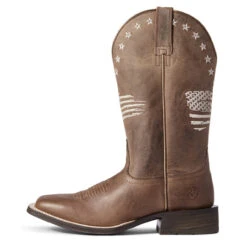 Ariat Womens Weathered Tan Circuit Patriot Wide Square Toe Boots -Moda Mix Shop P2396375 02 52193.1630437533