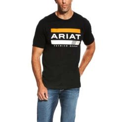 Ariat Mens Black Bar Stripe T-Shirt -Moda Mix Shop P2410130 01 01801.1630132434
