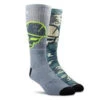 Ariat Men's Grey And Green Roughneck Skull Graphic 2-Pack Crew Socks