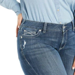 Ariat Womens R.E.A.L. Mid Rise Arrow Gianna Straight Leg Jean - Stryker -Moda Mix Shop P2480085 05 89254.1631893530