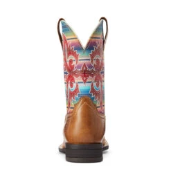 Ariat Girls Ridge Tan & Old Muted Serape Lonestar Square Toe Boots -Moda Mix Shop P2563650 3 55166.1661195858