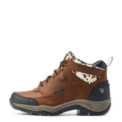 Ariat Womens Distressed Brown & Speckled Cow Print Terrain H2O Boots -Moda Mix Shop P2672445 3 76187.1673304340