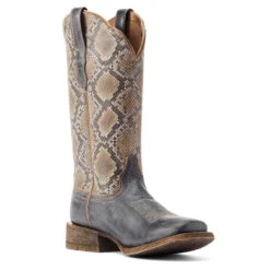 Ariat Womens Beduino Black & Natural Snake Frontier Farrah Wide Square Toe Boots -Moda Mix Shop P2672620 3 58533.1672764973