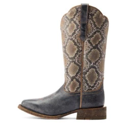 Ariat Womens Beduino Black & Natural Snake Frontier Farrah Wide Square Toe Boots -Moda Mix Shop P2672620 4 24411.1672764974