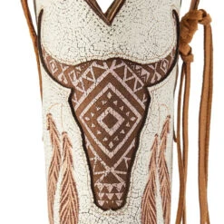 Ariat Womens Barn Brown & Crackled White Steer Wide Square Toe Boots -Moda Mix Shop P2672790 4 85726.1675716269